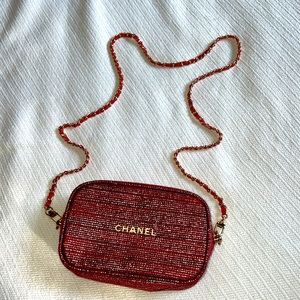 AUTHENTIC CHANEL MAKE UP BAG WITH CHAIN